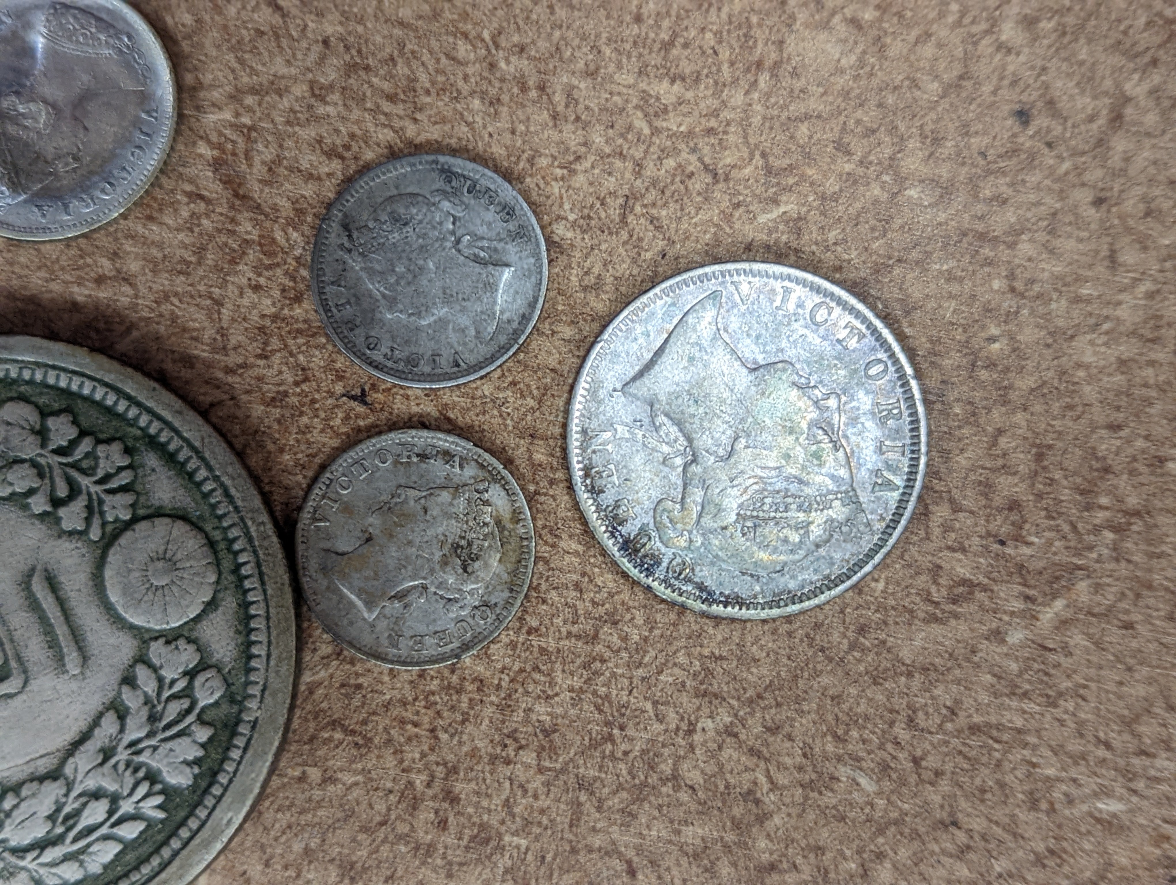 A group of Chinese coins